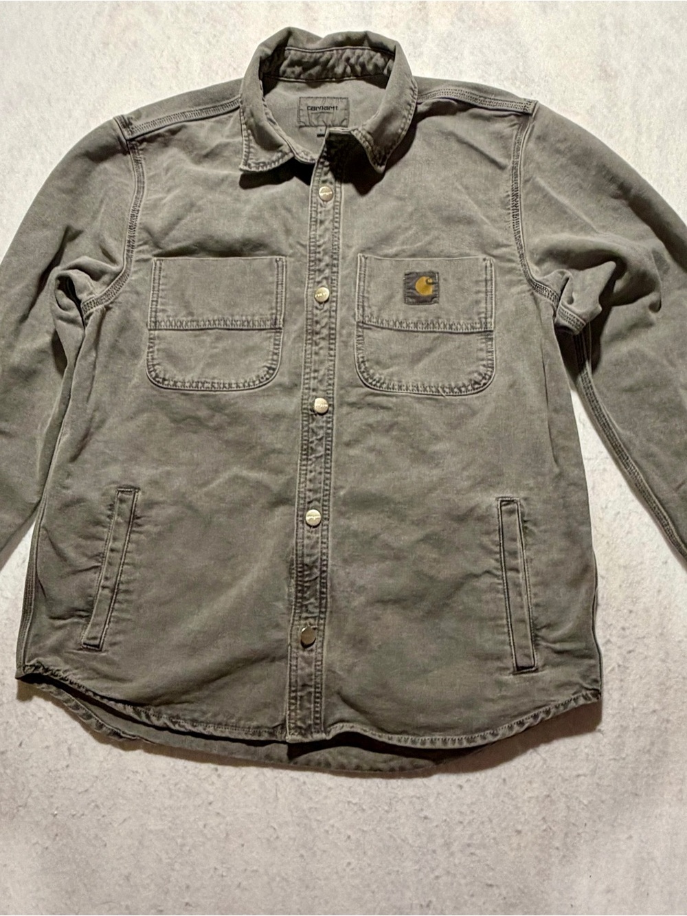 Carhartt WIP Men's Glenn Shirt Jac - Size L - Gray / Black Worn